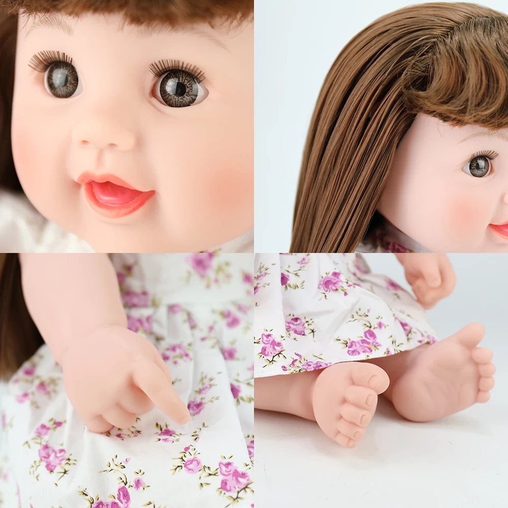 48 см reborn baby doll волосы игрушки для детей живые Детские Куклы Силиконовые