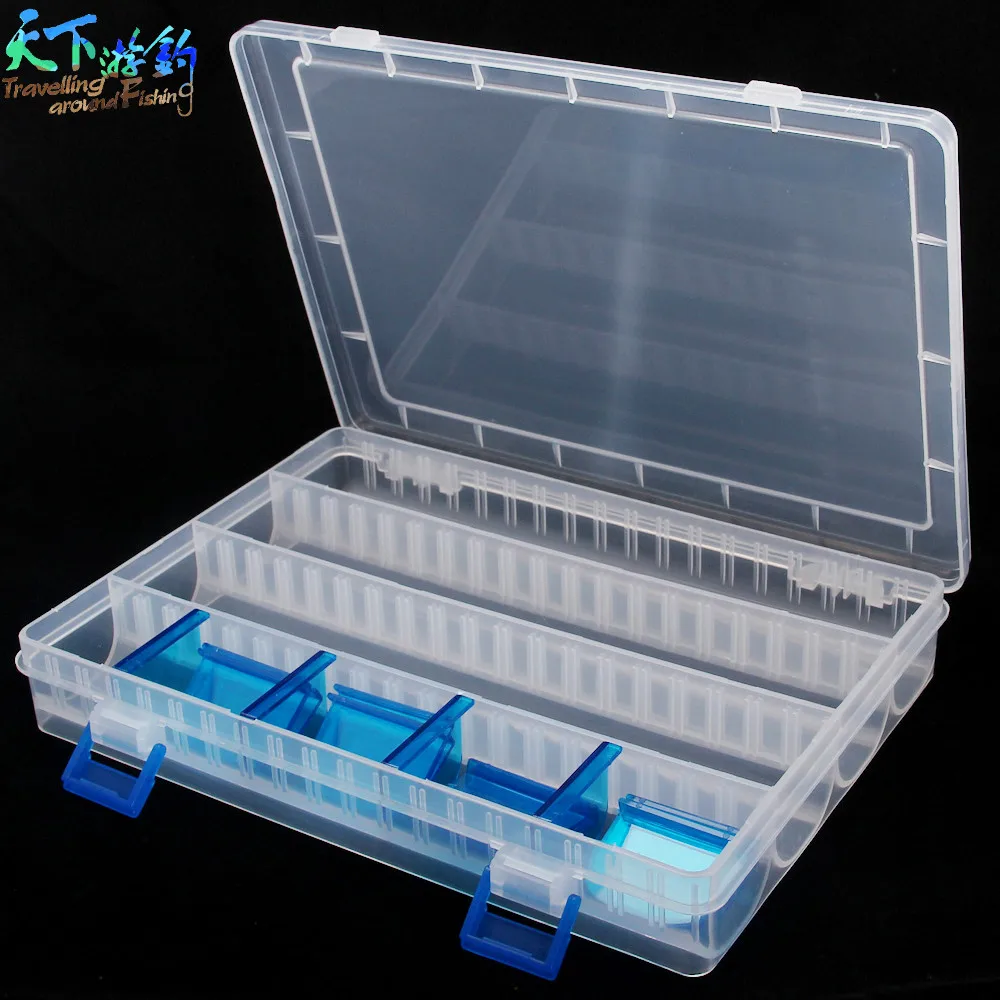 

Free Shipping 25*18*4cm Plastic Fishing Lure Box Monolayer Interlayer Fishing Tool Fishing Tackle Winter Fishing Pesca