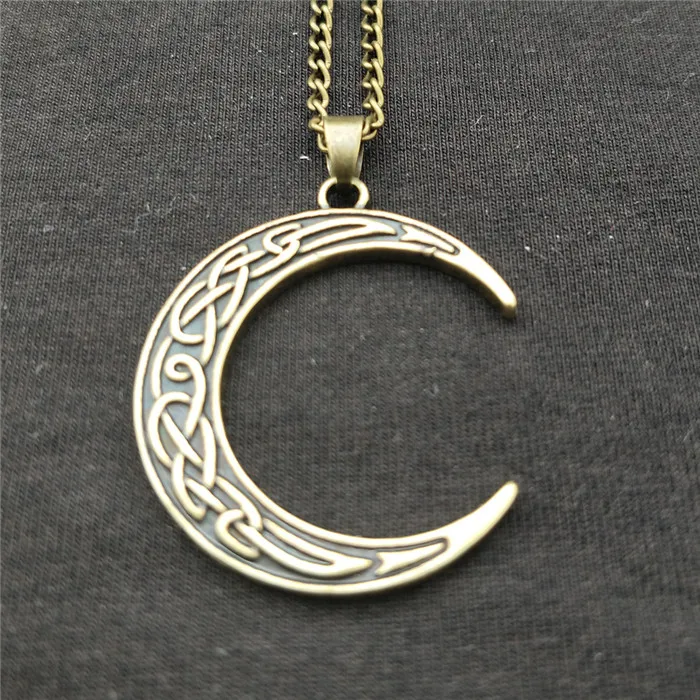 Ностальгия WICCA Irish Knot Ouija Goddess Crescent Moon колдовское ожерелье Волшебные Подвески Подвеска колдовство талисманы ювелирные изделия - Окраска металла: Link Chain Bronze