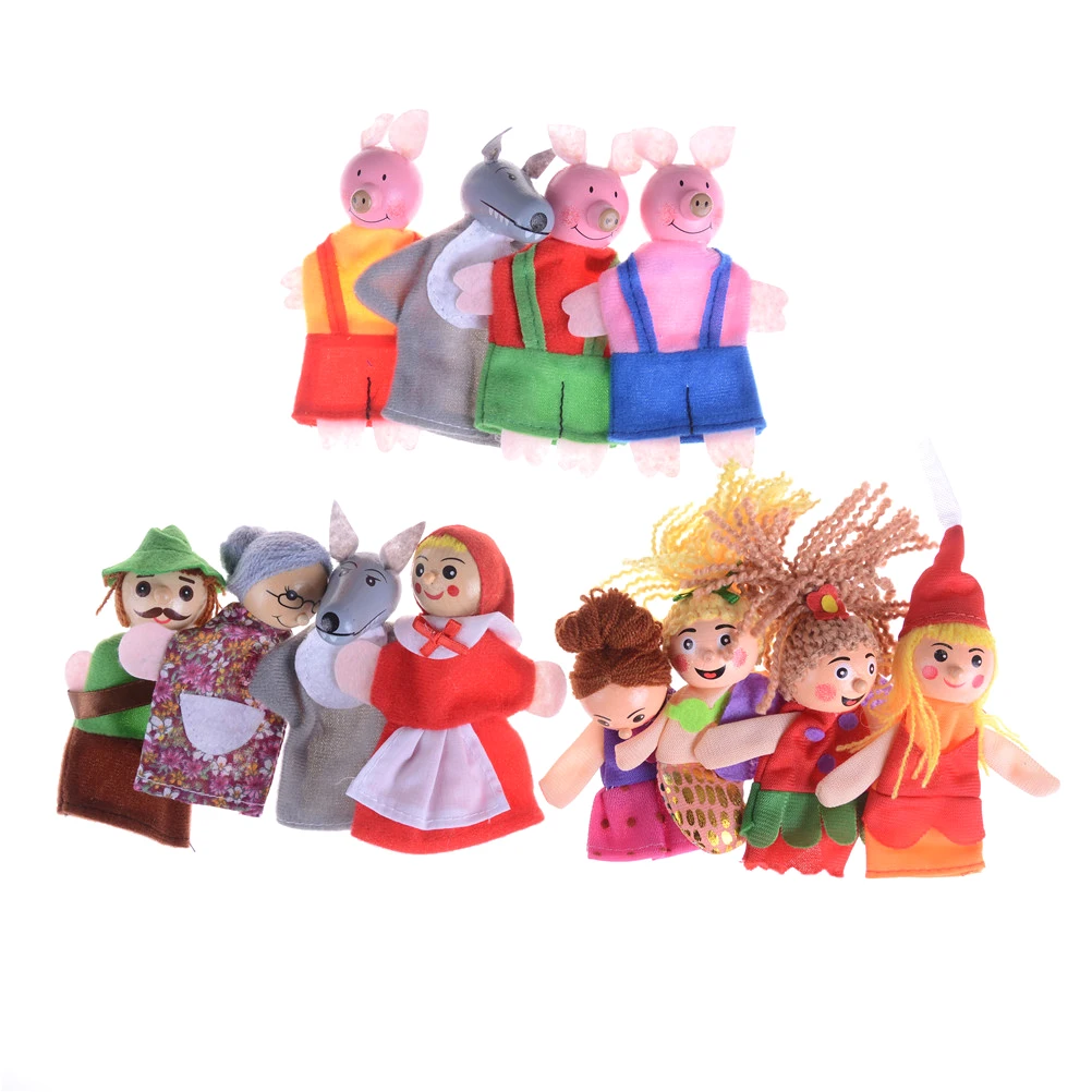 4pcs/set 3 Styles Mermaid Fairy Tale Story Finger Puppets Toy Classic
