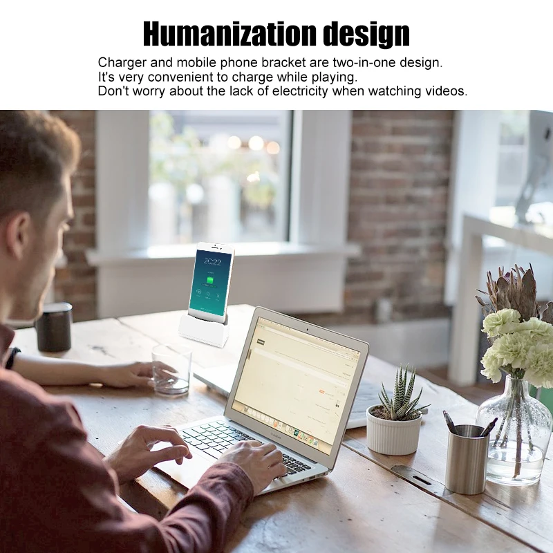 2 in 1 i7 i10 i12 TWS Charging Case Dock Desktop Table Holder Stand Station Charger for Apple Airpods i7 i10 TWS iPhone x 8 7 6