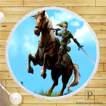 

Custom DIY Customized Microfiber Fabric the_legend_of_zelda@ Round Beach Blanket Towel Printed on Demand 150cm #19-01-28-4-156