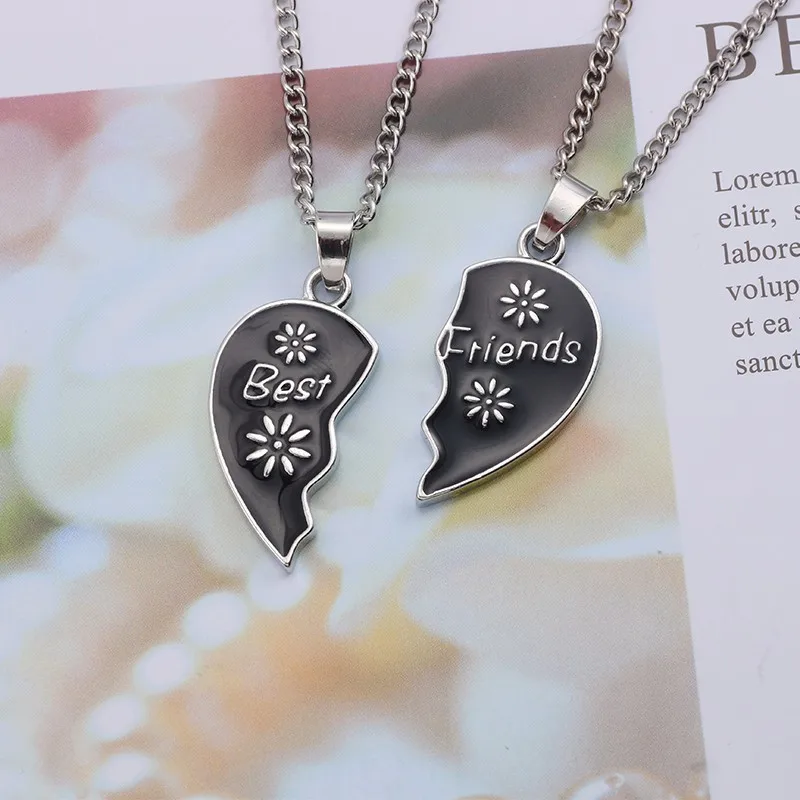 Best-Friend-Forever-Jewelry-Best-Friends-Necklace-For-Women-Black-BFF-Broken-Love-Heart-Pendant-Unisex