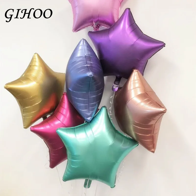 

NEW Glossy 18inch Heat Star Round Metal Balloon Air Wedding Decoration Birthday Party Chrome Metallic Colors Inflatable Globos