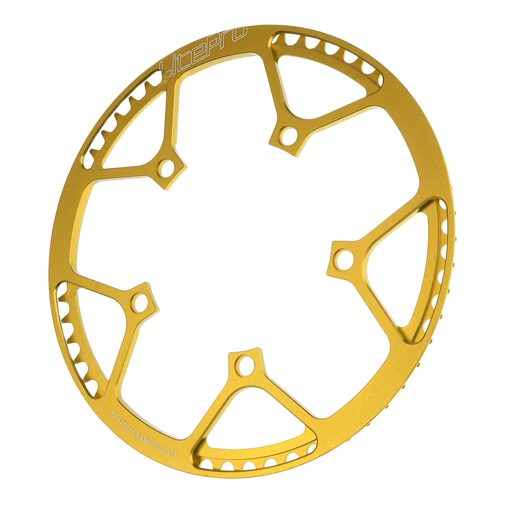 Велосипедная звездочка, узкое широкое кольцо-цепь, звездочки, защита коленей, 130 мм BCD-Аксессуары для велосипеда - Цвет: Gold 58T