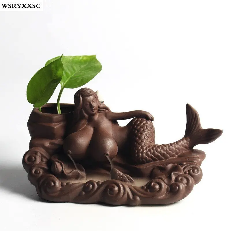 

Purple Sand Pouring Smoke Incense Burner, Mermaid Crafts Decoration, Aroma Furnace Home Decoration, Style Decoration