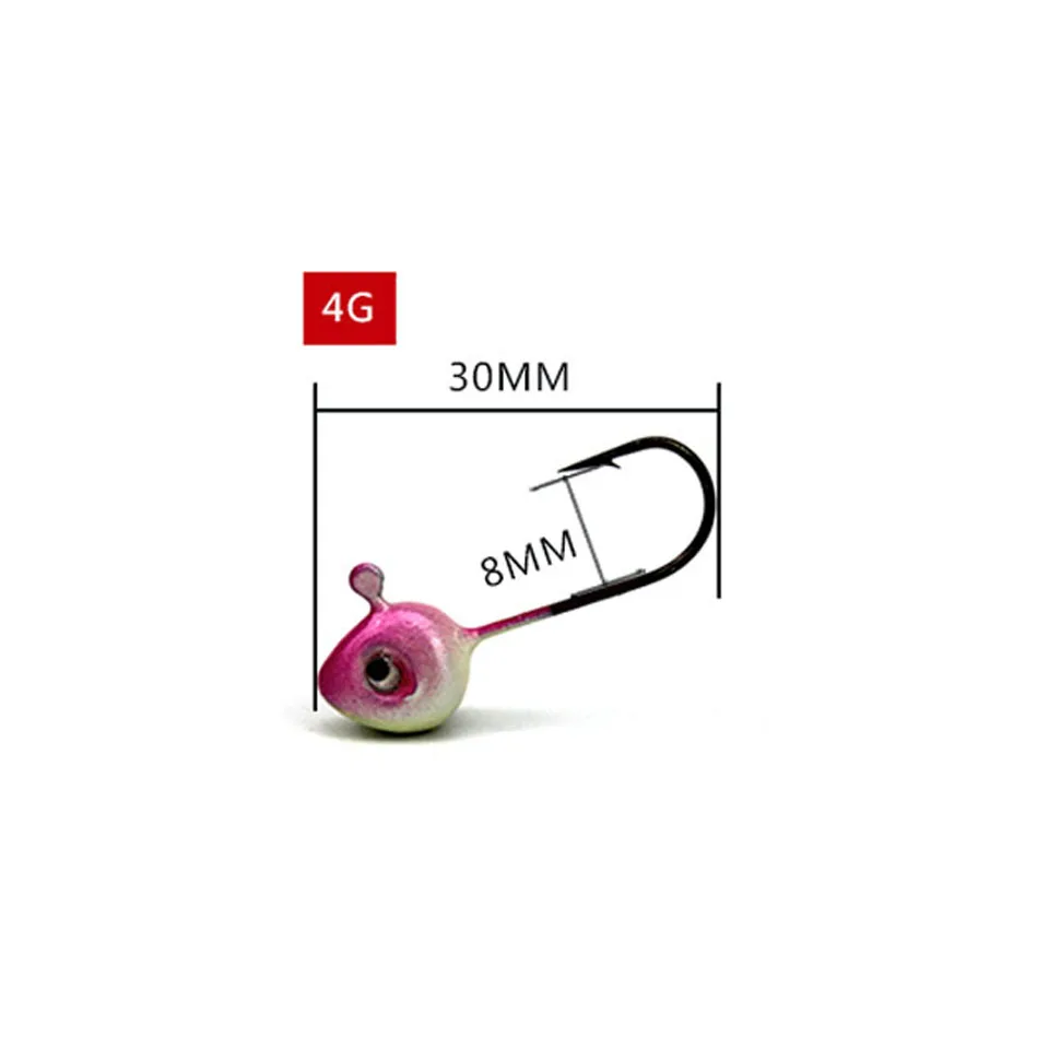 5 шт./лот, рыболовный крючок, 0,5 г/1 г/2 г/3 г/4 г/свинцовая головка, крючок для ловли карпа, джиг-голова, крючки для мягкой приманки, приманки, рыболовные снасти, аксессуары - Цвет: 5Pcs 4g