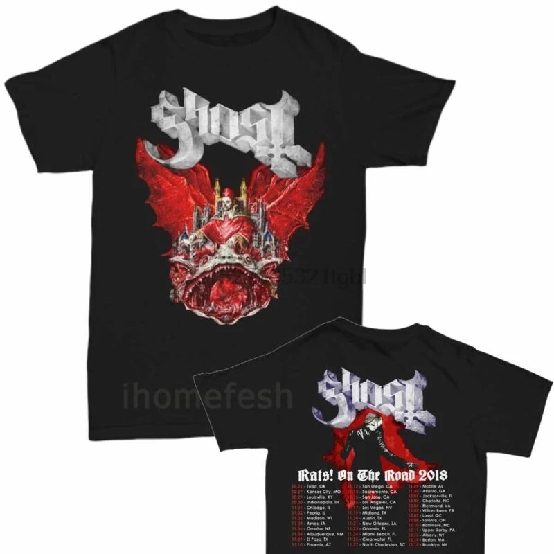 

Ghost band shirt 'Rats! on the Road' 2018 Tour Dates 2 side T-shirt all size Men