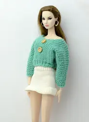 NK один комплект новые куклы одежда свитер милые модные Многослойные платье принцессы для куклы Барби для bjd куклы аксессуары