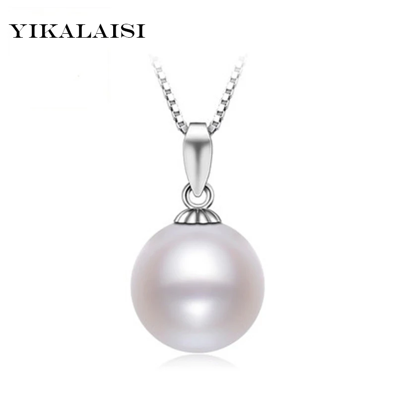 YIKALAISI 925 стерлингового серебра ювелирные изделия настоящий жемчуг ювелирные изделия идеальный круг натуральный пресноводный жемчуг для женщин подарок
