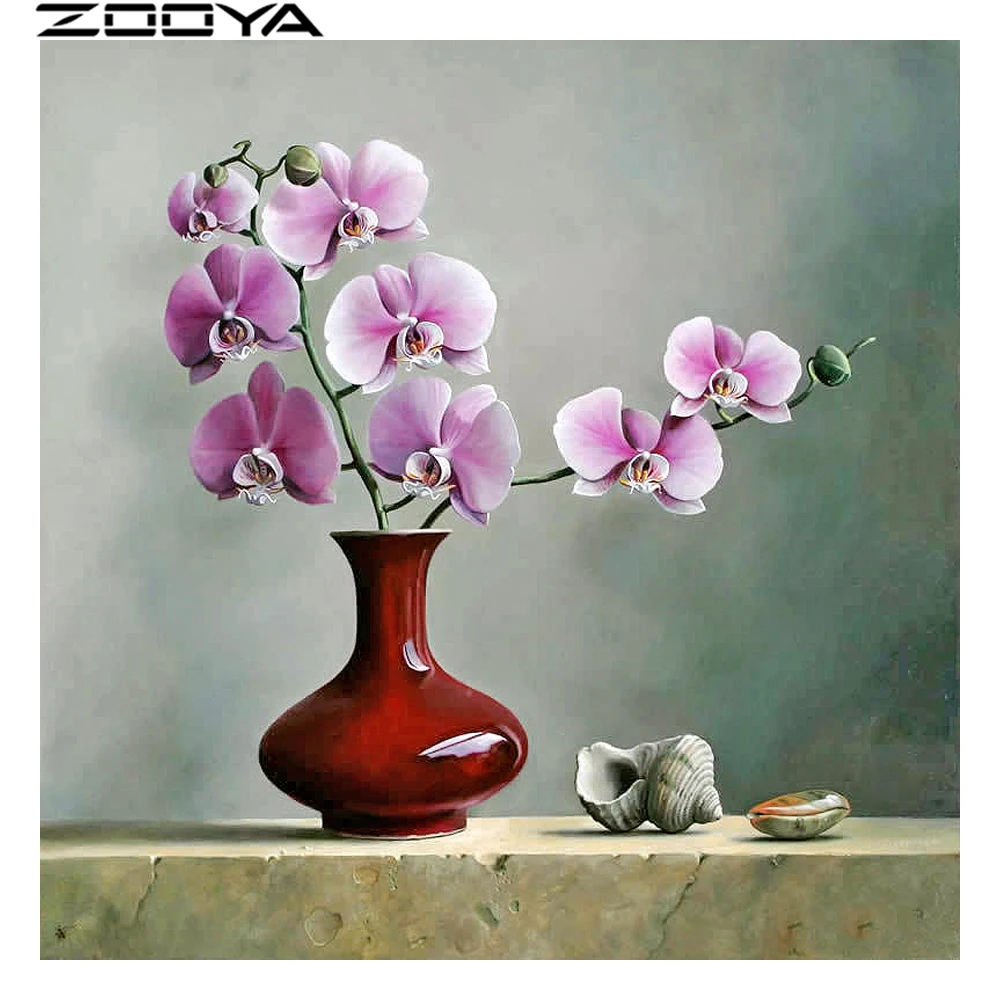 Алмазная живопись ZOOYA 5D сделай сам цветок алмазная Набор для вышивки ваза наборы
