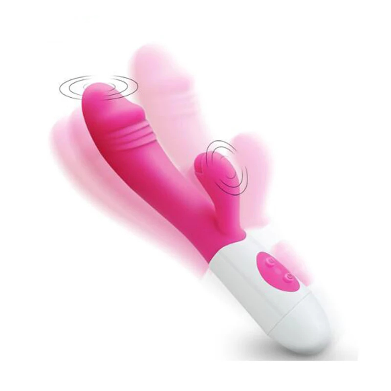 Women G Spot font b Dildo b font Rabbit Vibrator Massager Dual Vibration Silicone Waterproof Female