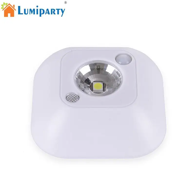 

LumiParty Night Light Infrared Motion Sensor Night Lamp Mini Wireless Porch Cabinet Light with Light Control Battery Powered
