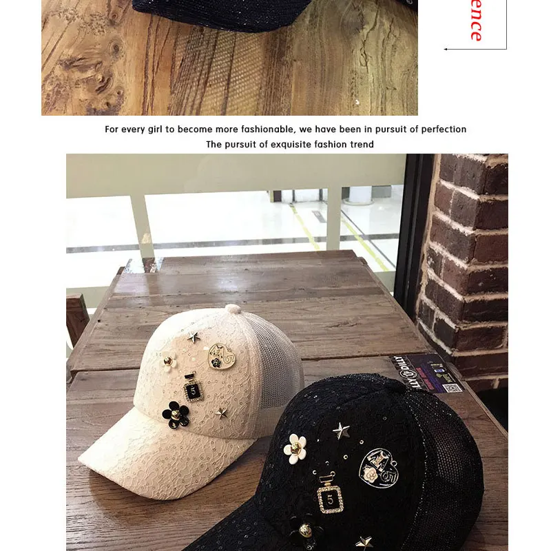 Для взрослых блеск Блёстки Кружево Snapback Бейсбол шляпа Для женщин летние Шапки удивительный алмаз модные Защита от солнца Hat