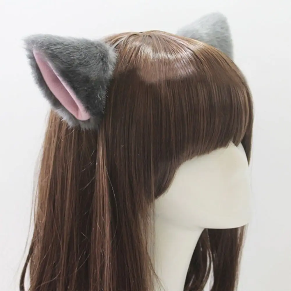 

1 Pair Cute Cosplay Party Cat Long Fur Ears Costume Hair Clip Halloween Headwear For Women Ladies
