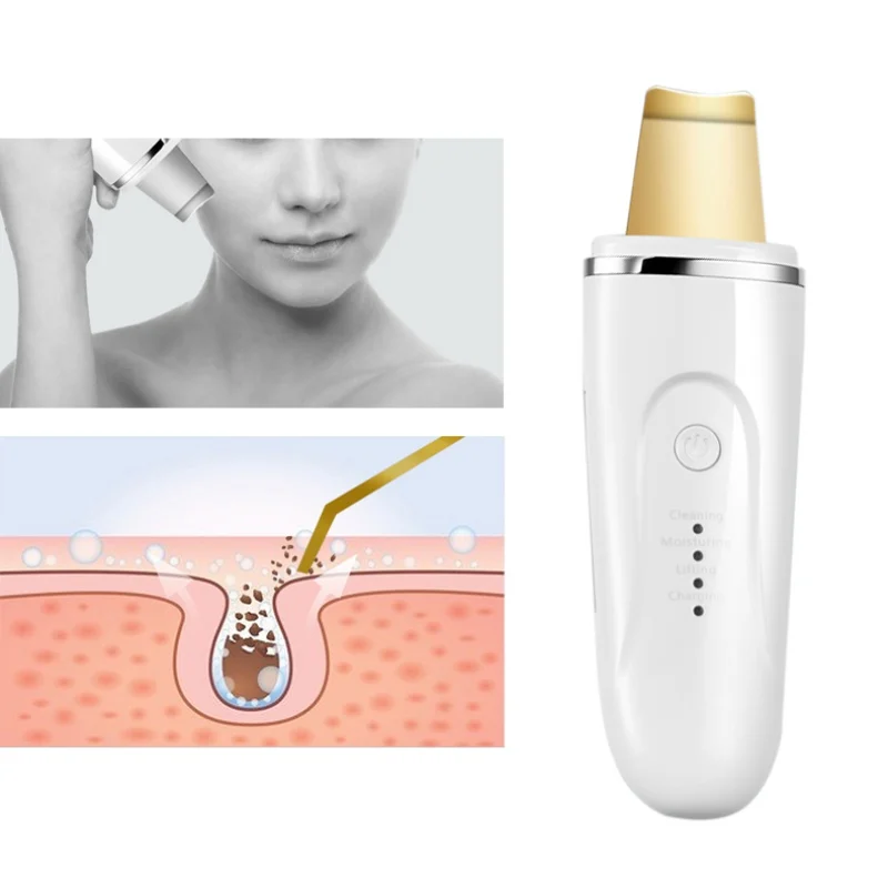 

#5806 Ultrasonic Ion Blackhead Remover Deep Cleaning Skin Scrubber Peeling Shovel Facial Pore Cleaner Face Care