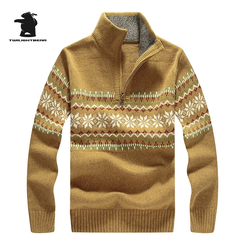 Новый мужской свитер зимняя мода стоять воротник свободные Повседневное