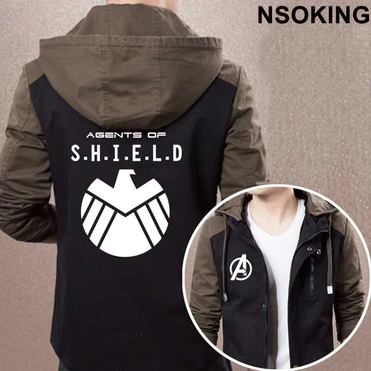 

New Spring Autumn Captain America Hoodie The Avengers Agents of S.H.I.E.L.D. Coat Men zipper Jacket