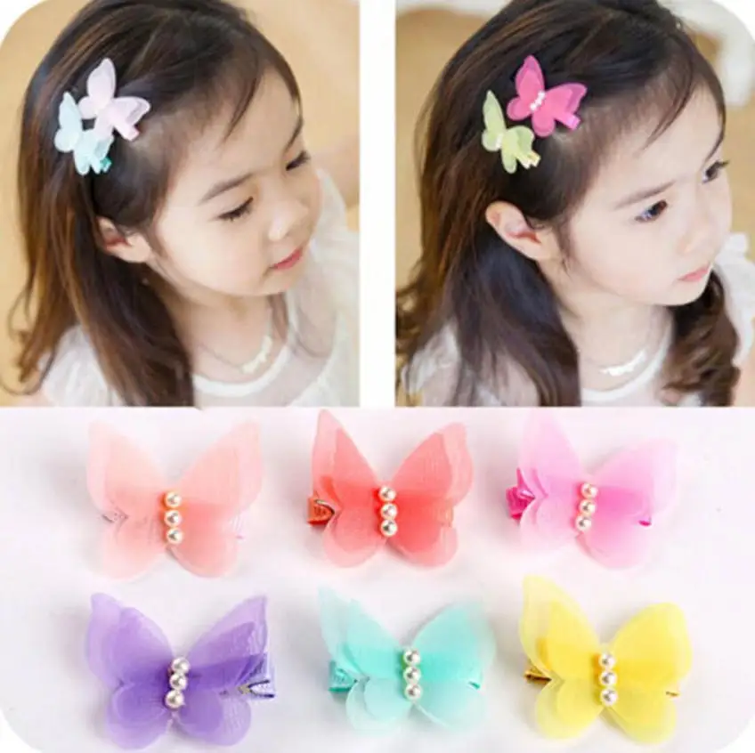 2018 Children Hair Accessories 6PC Kids Infant Baby Hair Clip Butterfly