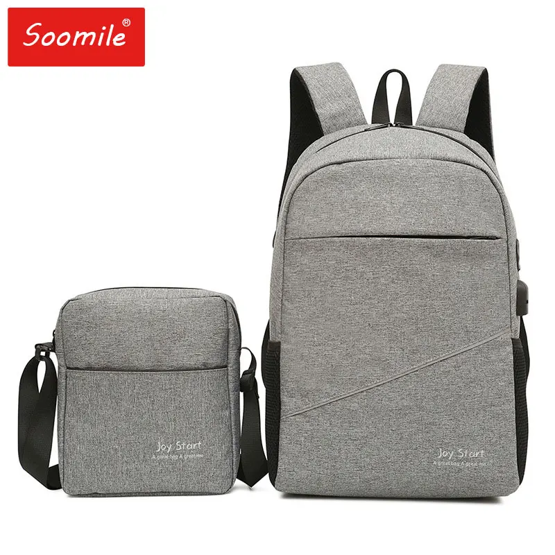 

Waterproof SchoolBag Set 15.6inch Laptop Backpack Men Women USB Charging Leisure Travel Backpack Shoulder Bag Male Multifunction