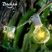 8M White Cable Patio Lights G40 Globe Wedding String Light, 25 Clear Retro Bulbs,Decorative Party Xmas Outdoor Backyard Garland