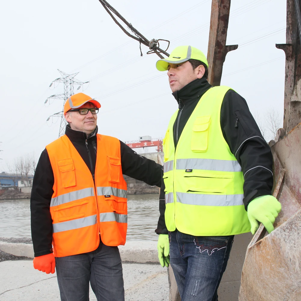 Мужская Защитная бейсболка с надписью «Hi Vis», бейсбольная стильная жесткая Кепка, безопасная рабочая одежда желтого и оранжевого цветов, яркая бейсболка с высокой видимостью