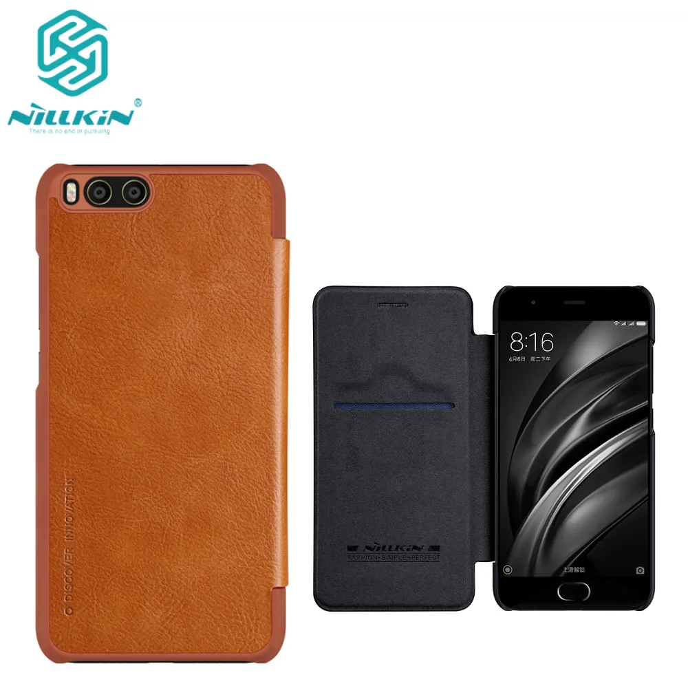 Case Коке для Xiaomi Ми-6 M6 5.15 дюймов NILLKIN Смарт Проснуться бумажник Флип Винтаж Кожаный