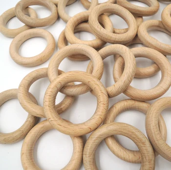 

20pcs x 40mm DIY Organic beech Ring round Wood rings teether nursing toy super smooth DIY fitting baby gift WC051