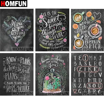 

HOMFUN Full Square/Round Drill 5D DIY Diamond Painting "Blackboard text" 3D Embroidery Cross Stitch 5D Decor Gift A06831