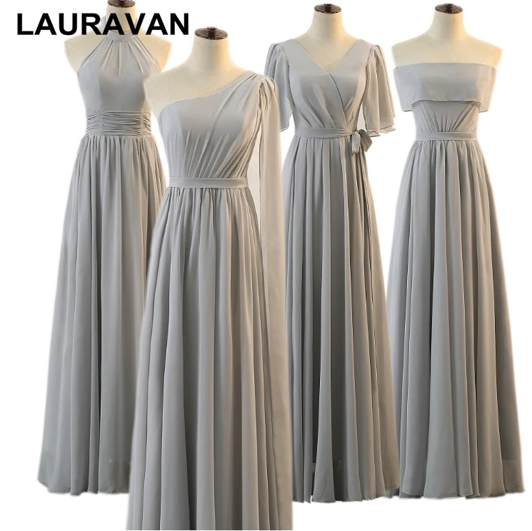 

grey women bridesmaids dress multi styles girls chiffon bridesmaid occassion dresses with corset back for wedding guests