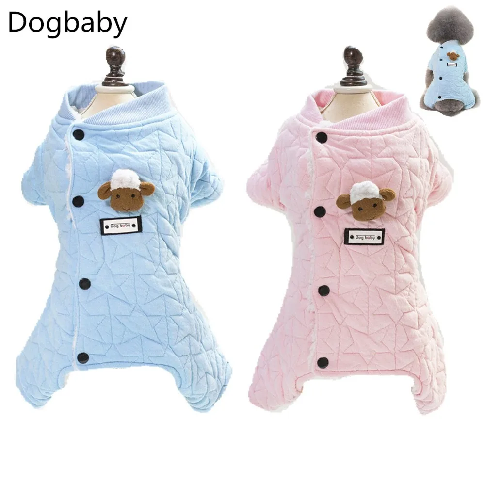 

E67 Sweety Winter Pet Dog Jumpsuit Pajamas Clothes Autumn Warm Puppy Dog cats Four leg Soft Cute Pet Sheep Costume Apparel