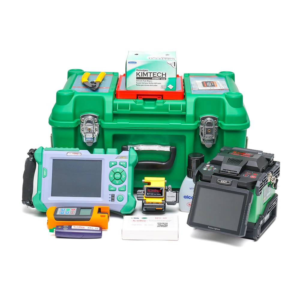 

FTTx Fusion Splicing Machine KOMSHINE GX36 Cleaver+QX50-S SM1310/1550 nm 30dB OTDR+Optic Power Meter+Laser Source+VFL