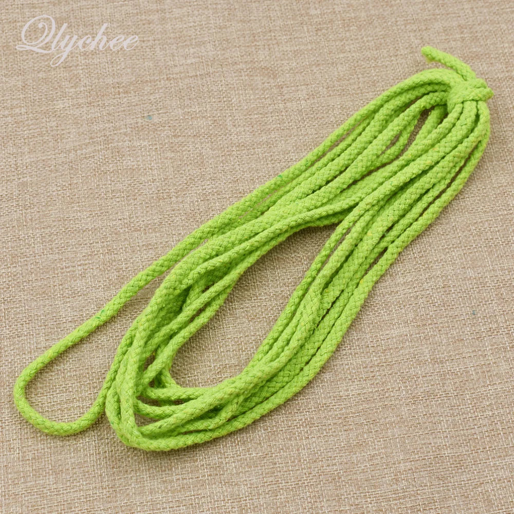 

5m Solid Color Twisted Woven Cotton Rope Ribbon For Clothes Bag Shoes DIY Sewing Craft Band Strap Supplies