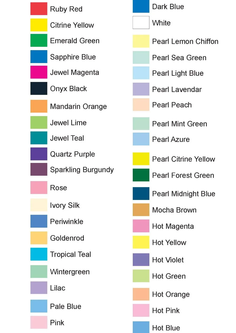42 colors options