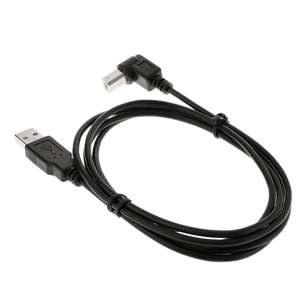 1 Piece USB 2.0 Type A Male to B Male 90 Degree Angle Plug Printer Scanner Cable