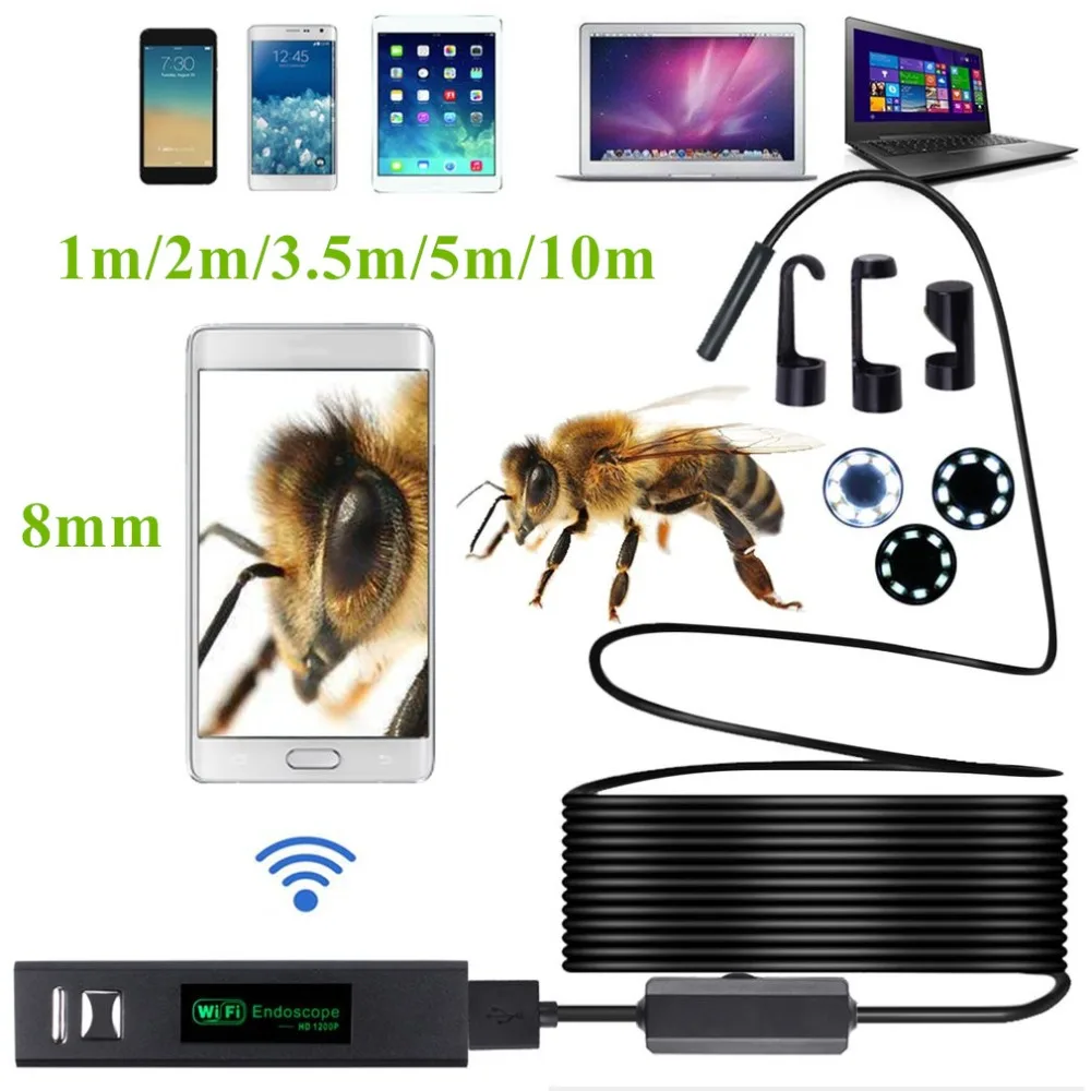 

LESHP Waterproof WIFI Inspection Mini Camera Borescope Snake Video Cam For Android Tablet PC HD 1200P Built In Battery F150