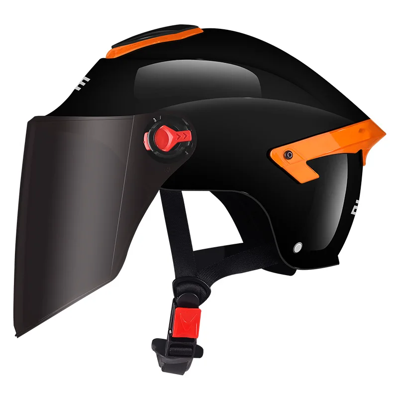Летний шлем мотоциклетный Байкер для верховой езды скутер унисекс шлем с защитой от ультрафиолета мотоциклетный шлем вентиляция удобный мото - Цвет: HY-602-04 Black1