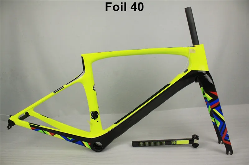 Новая цветная фольга UD Глянцевая полностью углеродная рама для шоссейного велосипеда PF30 DI2 и механические оба обода тормоза 700c