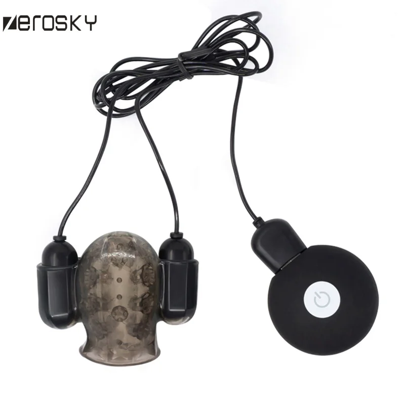 Zerosky USB зарядка Вибраторы для стимуляции головки члена Мужской мастурбатор