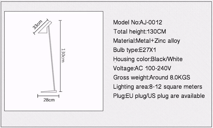 Arne jacobsen дизайнерский напольный светильник s светильник Современный Лофт AJ торшер черный/белый металлический светильник-подставка для гостиной/спальни/офиса