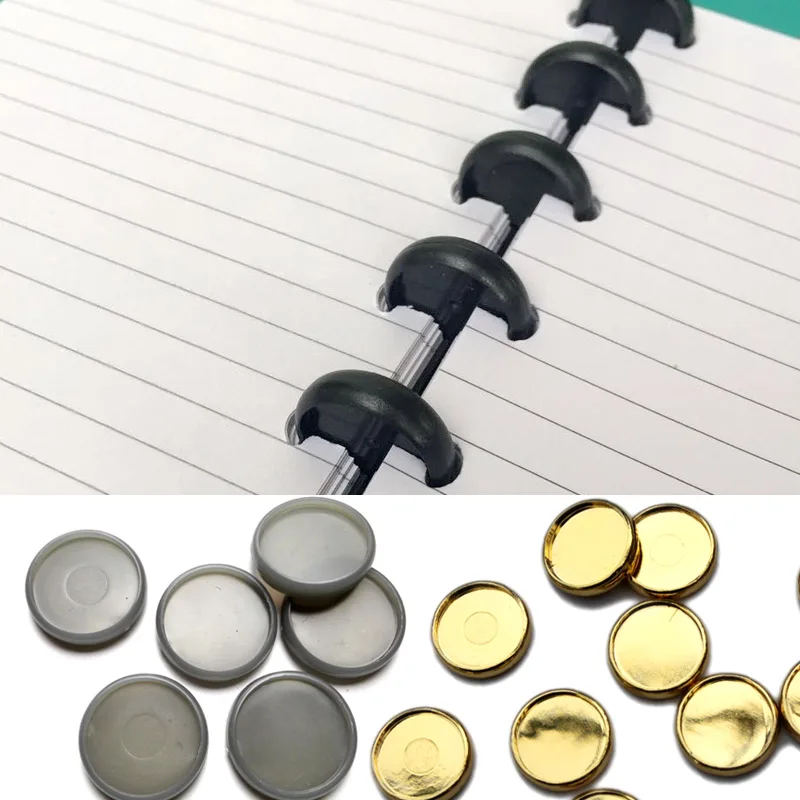 

50Pcs Binding Disc Loose Book Plastic Round Buckle Mushroom Hole Arc Notebook Poly Index Dividers Inner Books Office Supplies