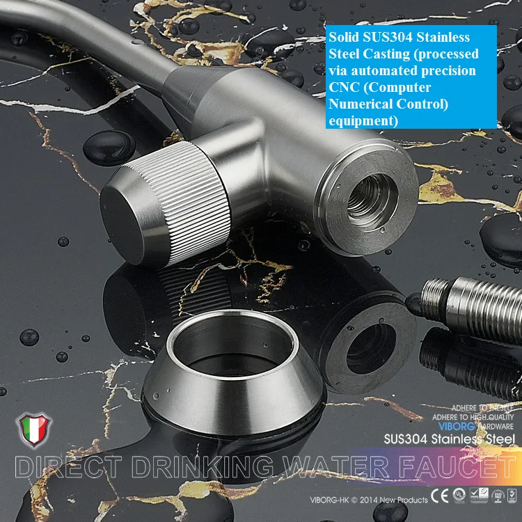 Viborg Sus304 Stainless Steel Kitchen Filtered Drinking Water Filter Tap Faucet Purifier Filtration Reverse Osmosis Systems Tap