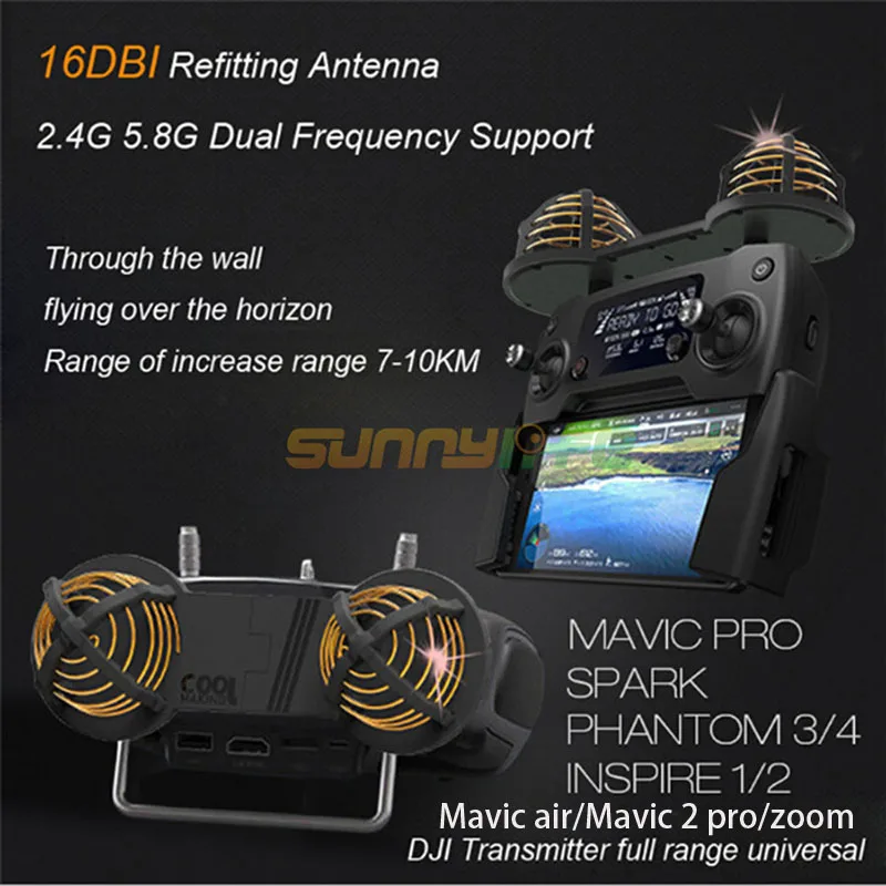 Antena de Polarização Dupla-faixa de Freqüência Mavic Faísca Fantasma 3 - 4 4pro Controle Remoto Modificado 16dbi Circular 2.4g & 5.8g Dji 2 - Image 2