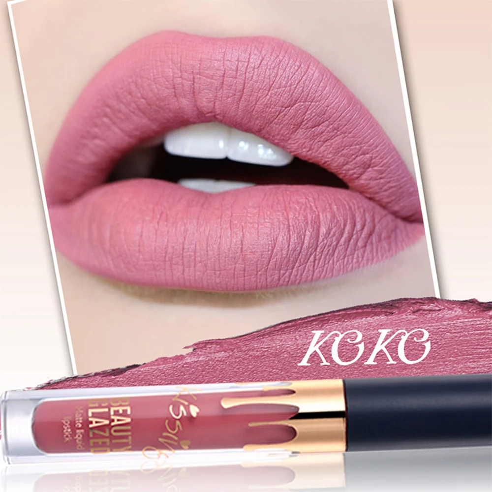 

EAUTY GLAZED Women Makeup Waterproof Batom Tint Lip Gloss Red Velvet True Brown Batom Matte Lipstick Easy to wear Long Lasting