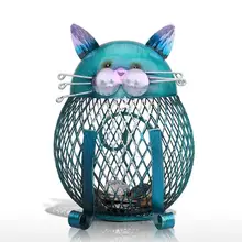 Tooarts Cat Piggy Bank Metal Coin Bank Money Box Figurines Coin Box Saving Money Home Decor New Year Christmas Gift For Kids