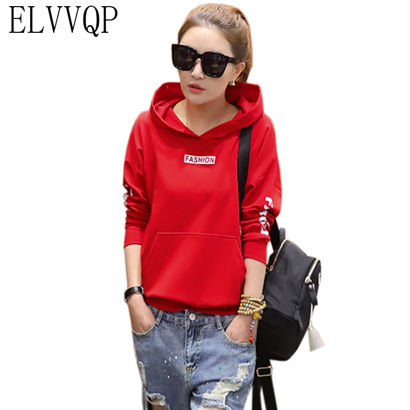 2018 New Autumn Sweatshirts Female Hoodie Long Sleeves Casual Loose