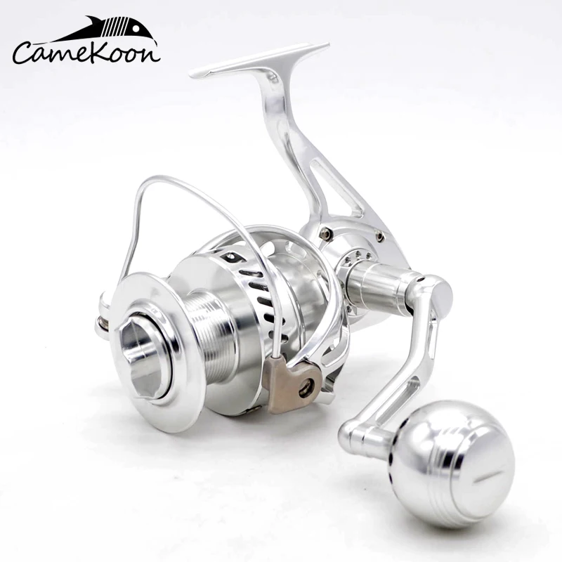 Carretel de Pesca Poderoso de Água Camekoon Fiação Liga Alumínio Usinado Salgada Surf Carretel Wt5000 – Wt6000