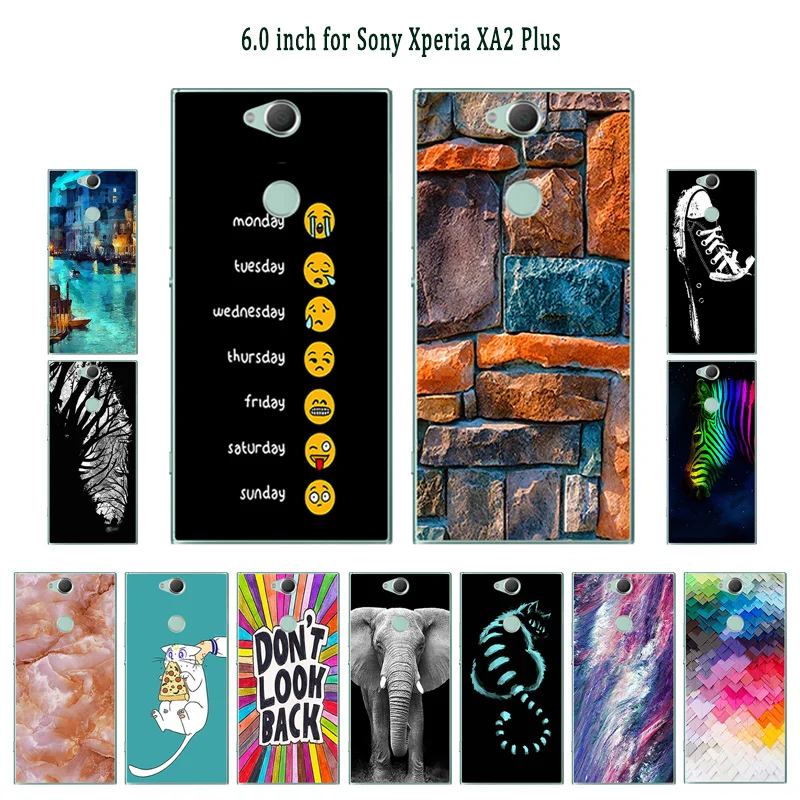 

Soft TPU for Sony Xperia XA2 Plus Silicone Phone Protection Elephant Painted Back Cover 6.0" for Sony Xperia XA2Plus Case