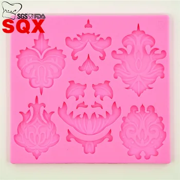 Continental relief Lace Shaped Silicone Mold Chocolate Jelly Pudding Mold Bakery Mold Cupcake SQ1582