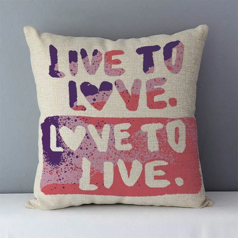 Popular phrase words letters printed couch cushion home decorative pillows 45x45cm square cushions without core "Love you more"